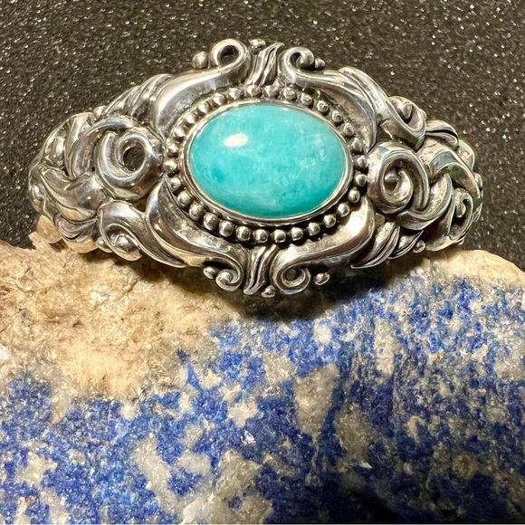 Carolynn Pollack Vintage Turquoise Relios Cuff Bracelets, sterling silver 925. - Picture 11 of 13